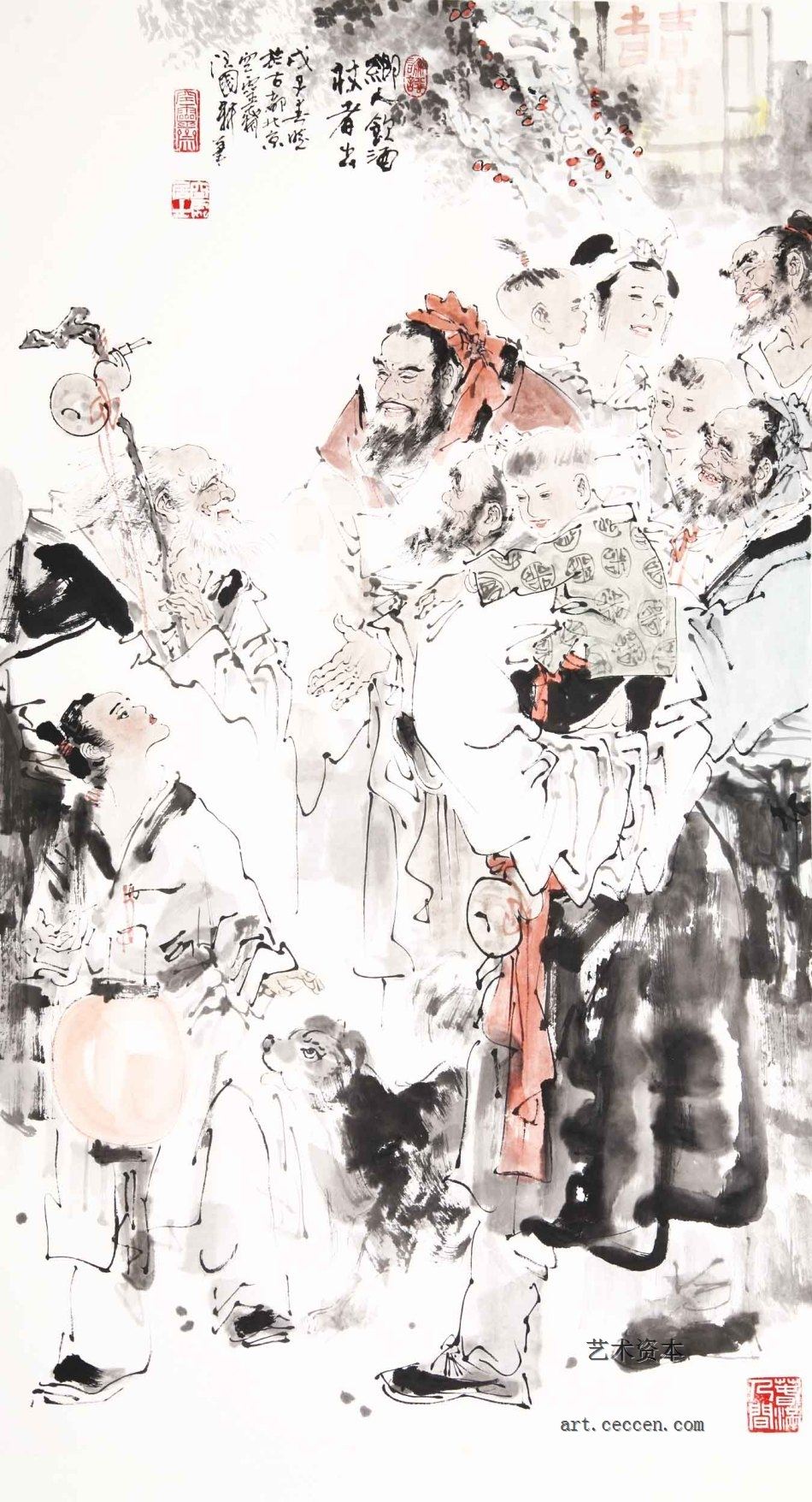 乡人饮酒杖者出115x64cm 2008年